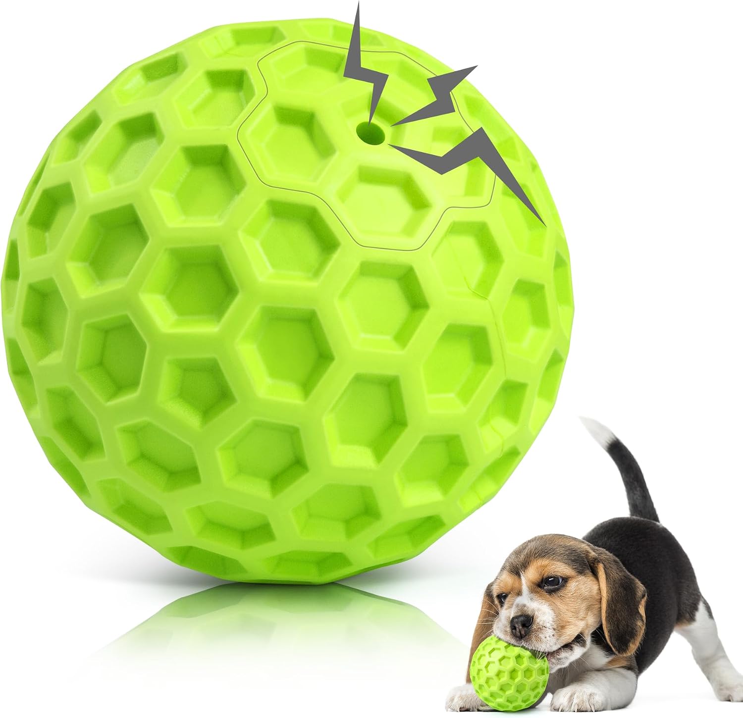 Dailypets Squeaky Dog Chew Ball with Treat Dispensing Texture for Large Breed Dogs