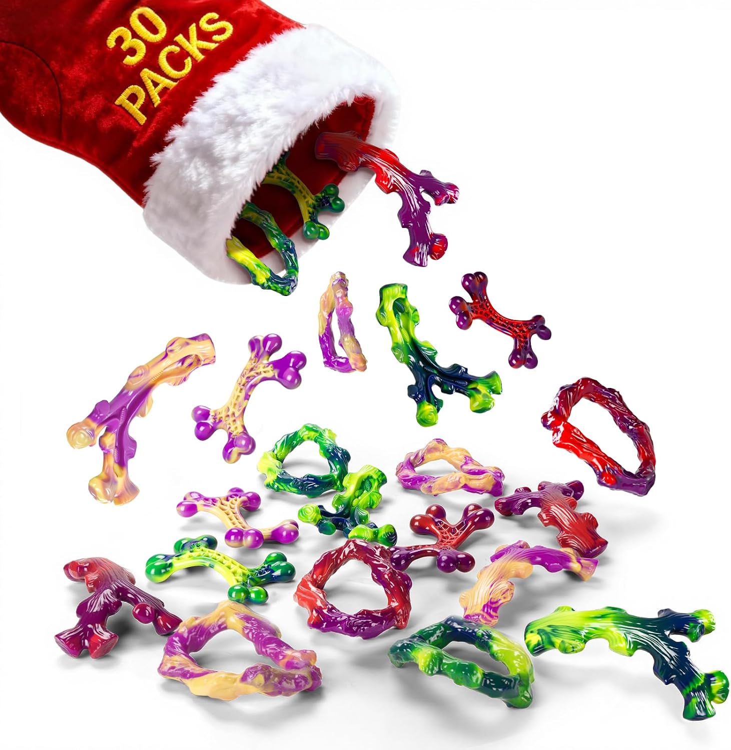 Dailypets Durable Nylon Dog Chew Toy Set for Strong Chewers Bacon Flavor 3 Pack