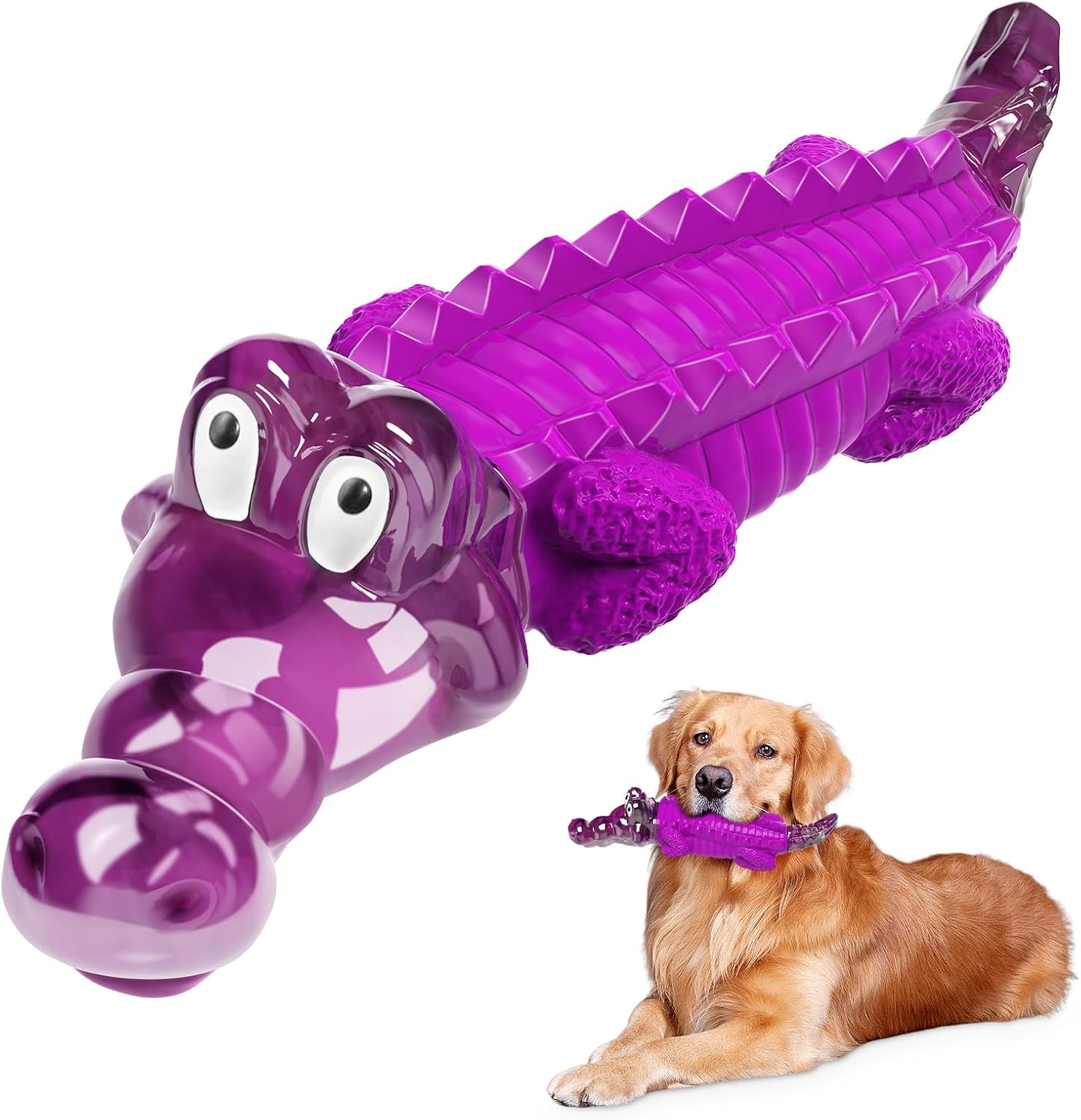 Dailypets Tough Alligator Dog Chew Toy for Strong Chewers with Durable Nylon Rubber