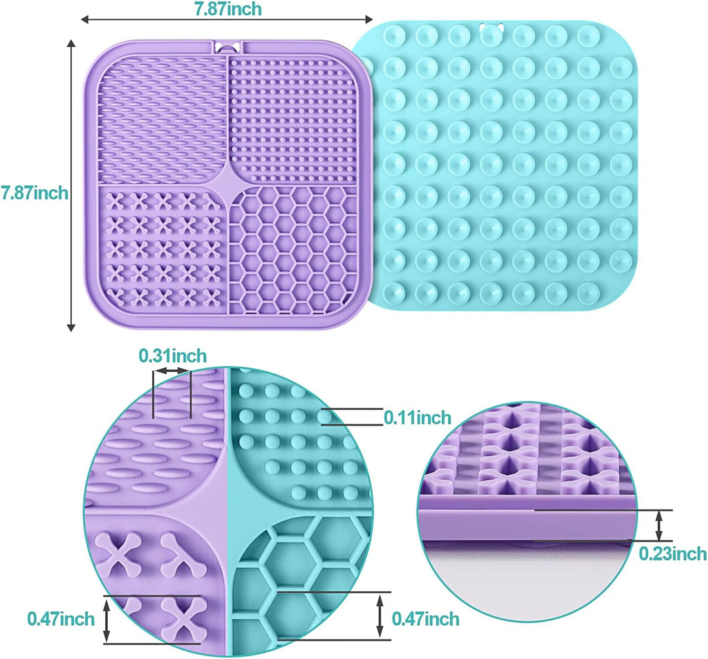 Dailypets Slow Feeder Lick Mat for Dogs and Cats with 77 Suction Cups Set