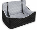 Poupipets Elevated Memory Foam Dog Car Seat with Washable Cover and Safety Tether for Travel