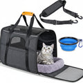 Poupipets Comfortable Pet Carrier for Large Cats and Small Dogs with Mesh Ventilation