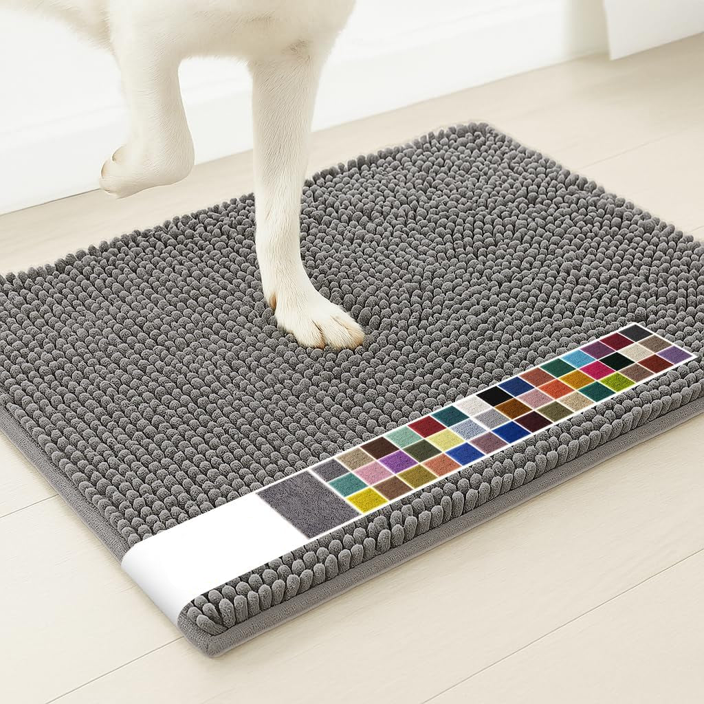 Poupipets Quick Dry Microfiber Pet Door Mat for Muddy Paws and Wet Shoes