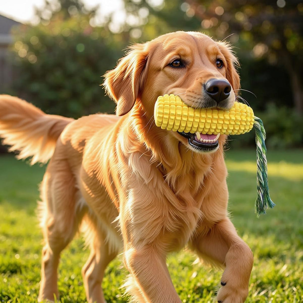 Dailypets Corn Shaped Dog Chew Toy with Squeaker for Small Medium and Large Dogs
