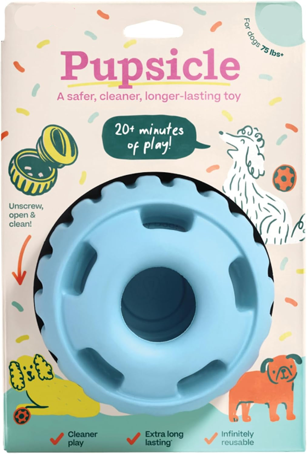 Dailypets Natural Rubber Treat Dispensing Toy for Medium and Large Dogs Interactive Play