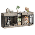 Dailypets Double Dog Station with Storage Shelves & Feeding Bowls