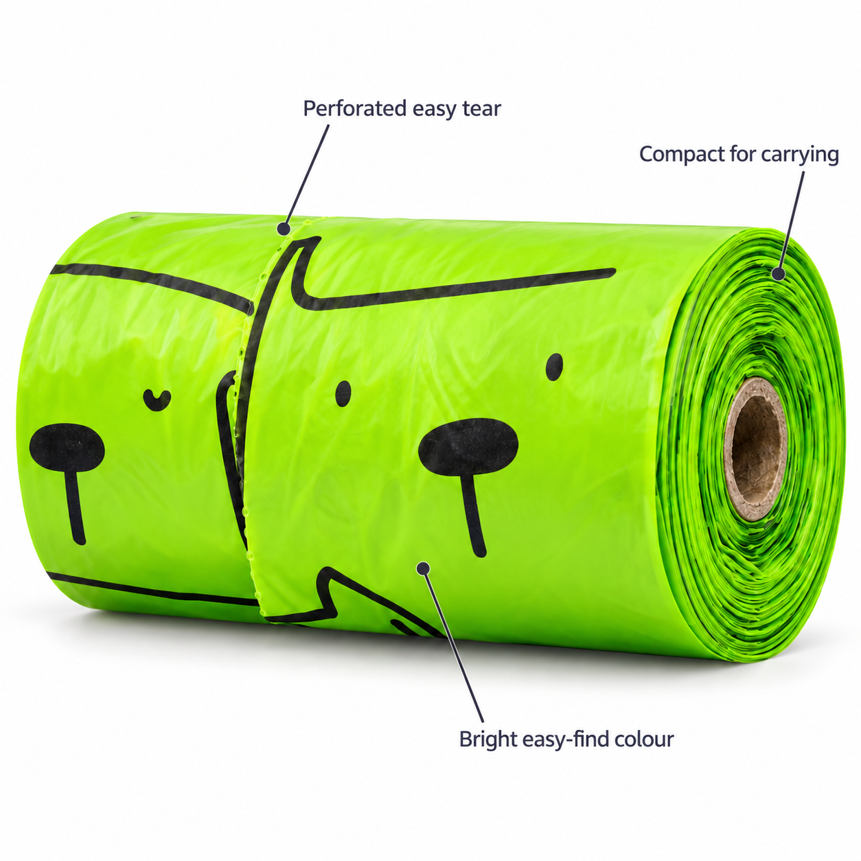 POUPIPETS Dog Poop Bags – 240 Home Compostable Plant-Based Waste Bags, 16 Rolls