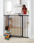 Poupipets Auto-Close Safety Gate for Babies and Dogs with Dual Lock and Pressure Mount