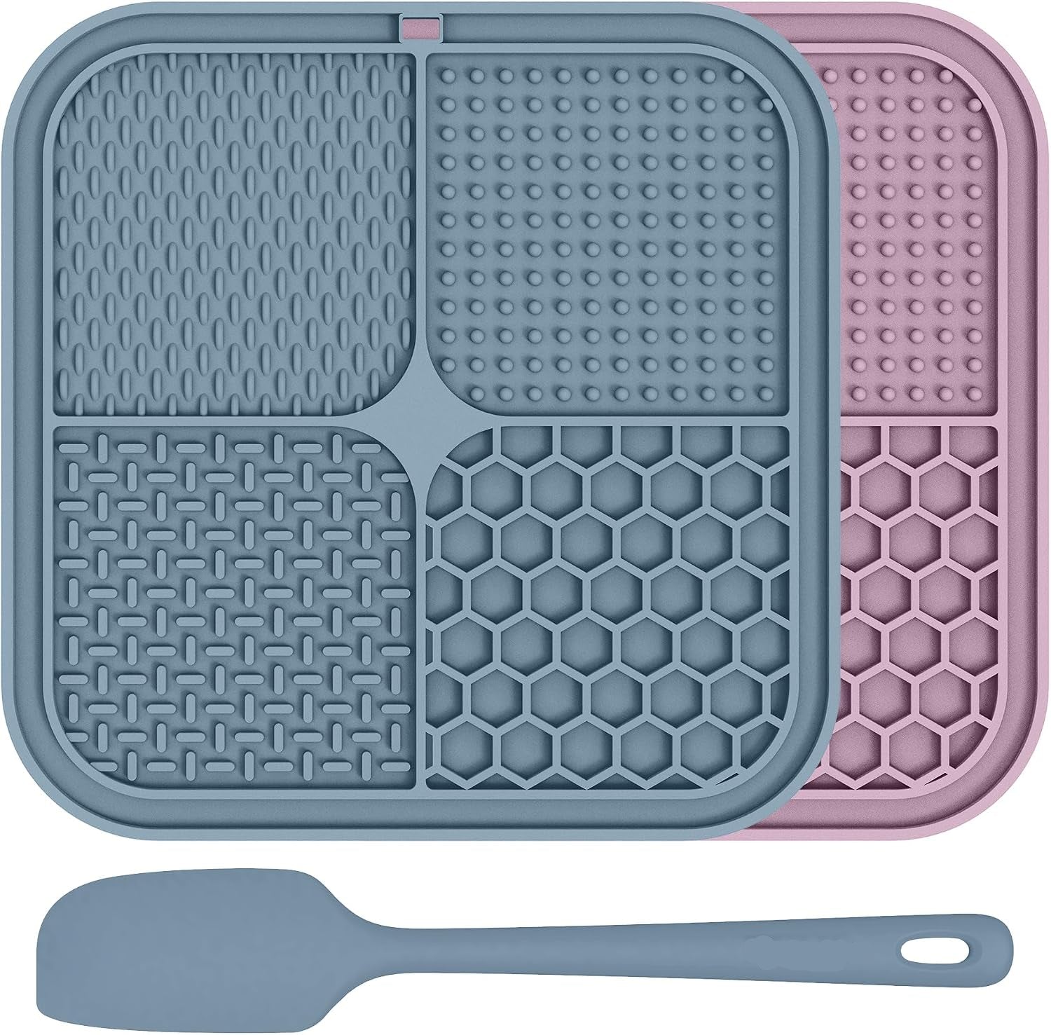 Dailypets Silicone Pet Lick Mat Set of 2 with Suction Cups Slow Feeder Design
