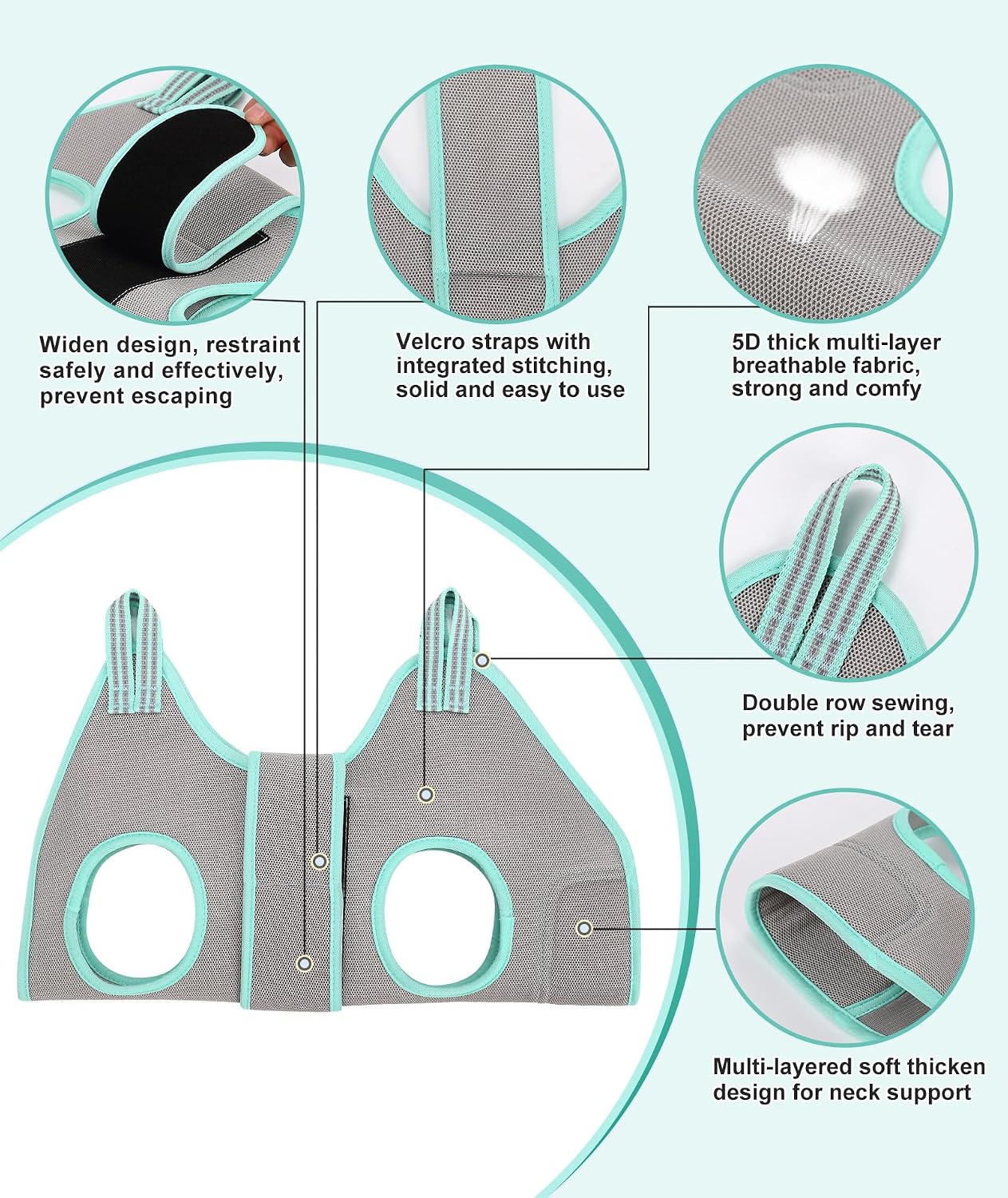 Poupipets Dog Grooming Hammock Kit with Nail Clippers, File and Neck Support