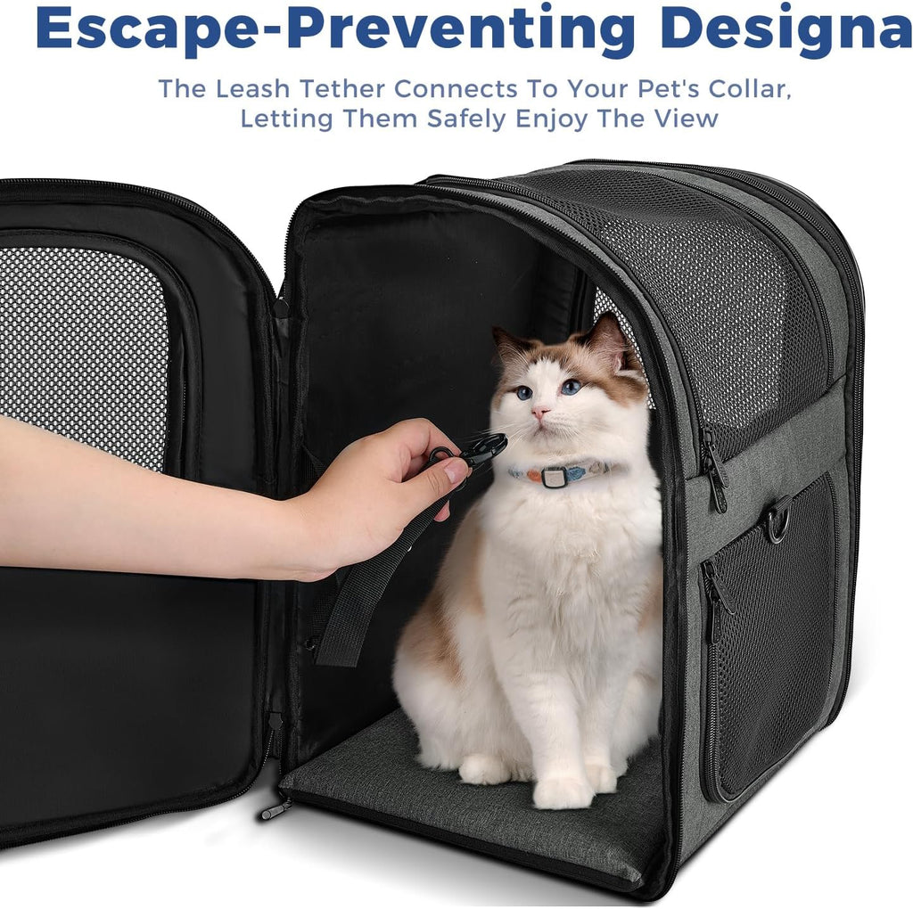 Poupipets Supportive Pet Hiking Backpack with Removable Pad and Expandable Options