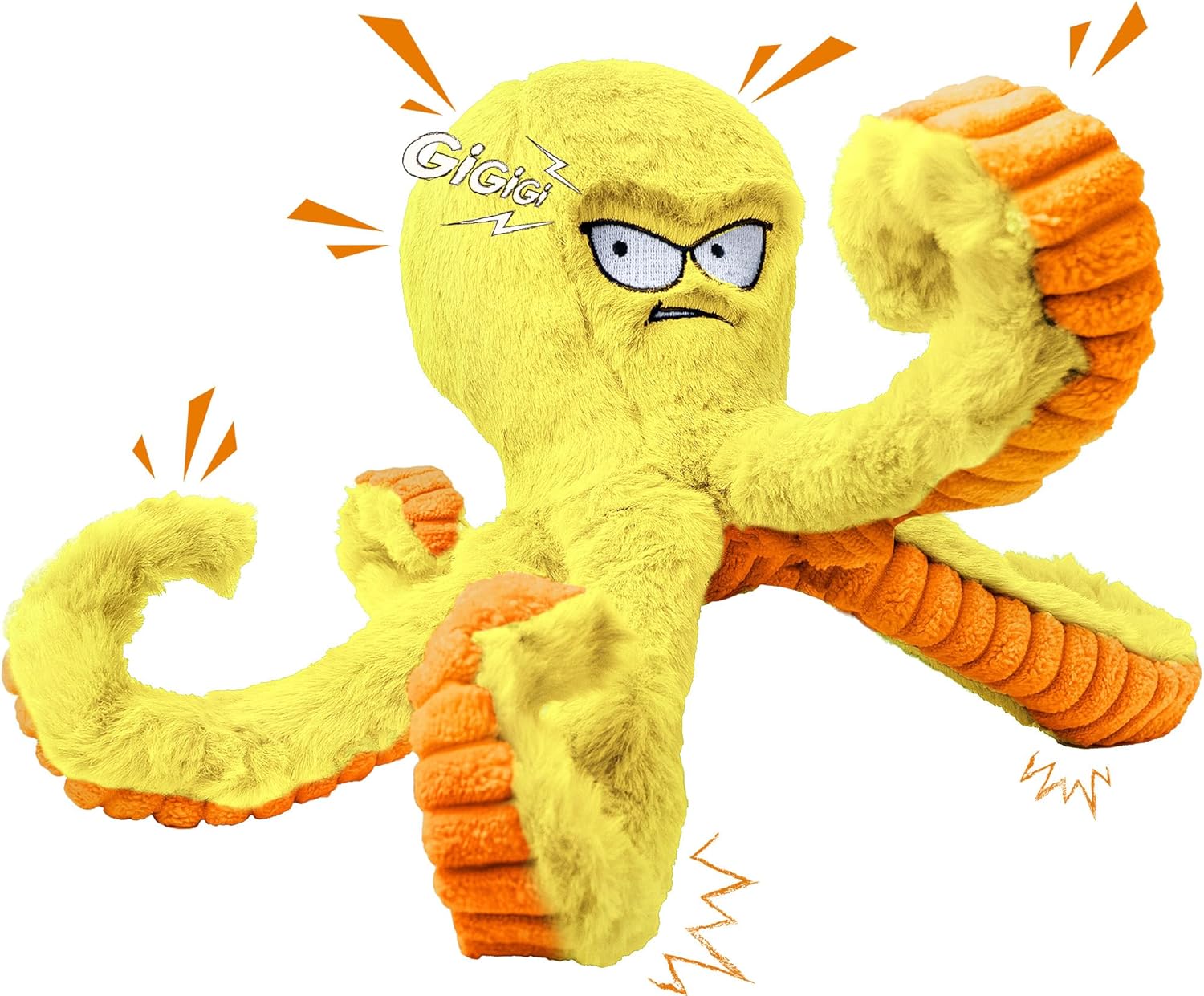 Dailypets Interactive Octopus Dog Plush Toy with Squeaky Crinkle Tug Design