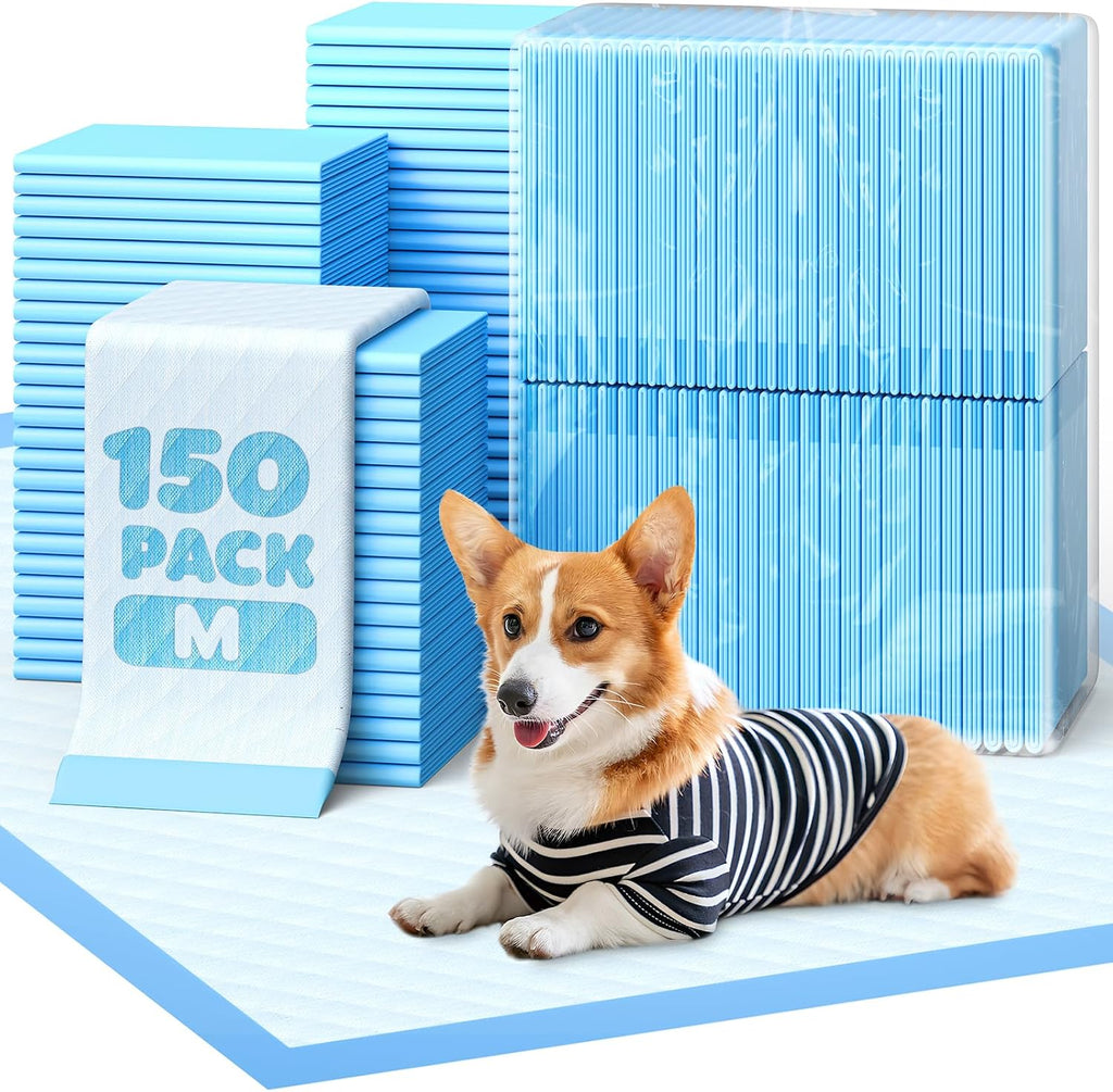 Poupipets Extra Large 6-Layer Leak-Proof Puppy Training Pads 34 x 28 Inch Quick-Dry 100 Pack