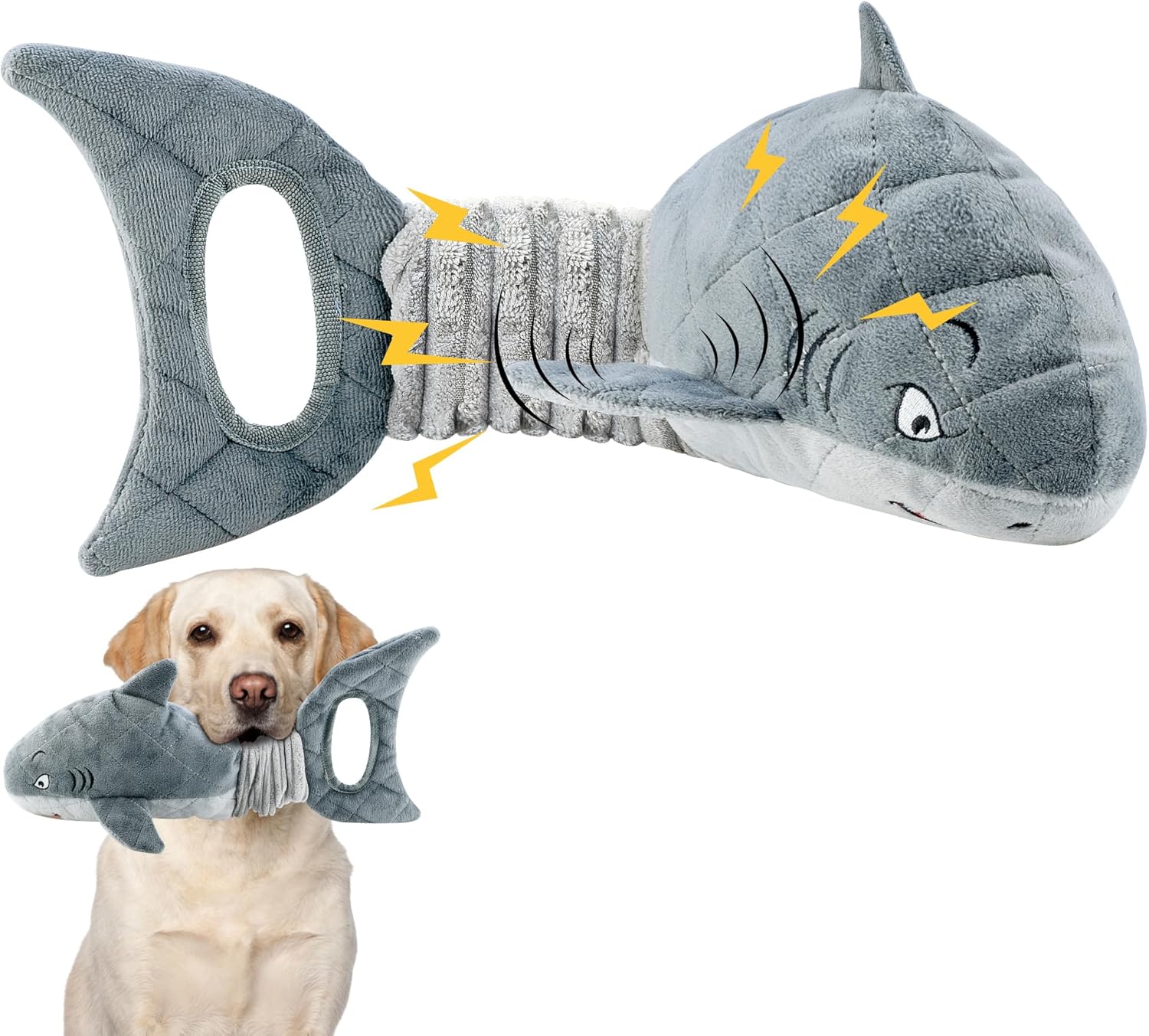 Dailypets Interactive Octopus Dog Plush Toy with Squeaky Crinkle Tug Design