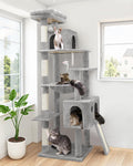 POUPIPETS Cat Tree Tower – 70in Heavy Duty Multi-Level Condo & Scratching Posts for Large Cats