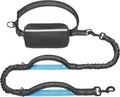 Poupipets Running Dog Waist Leash with Dual Padded Handles and Shock-Absorbing Bungee