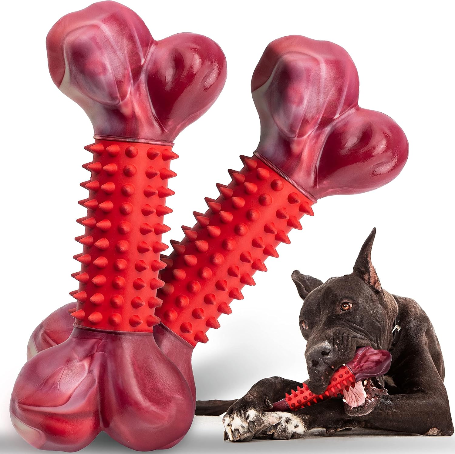 Dailypets Beef Flavored Dog Chew Toy for Medium and Large Dogs with Dual Materials