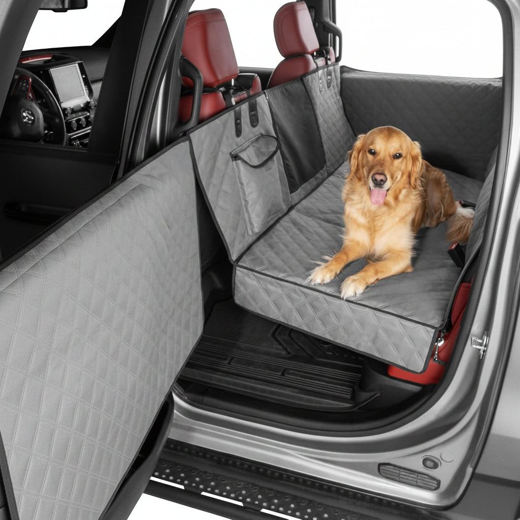 Poupipets Hard Bottom Dog Back Seat Extender with Door Protection for Cars, SUVs & Trucks