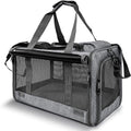 Poupipets Large Pet Travel Bag with Mesh Windows and Dual Entry for Pets up to 20 lbs