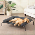 Poupipets Elevated Dog Bed with Breathable Mesh and Removable Padded Bolsters
