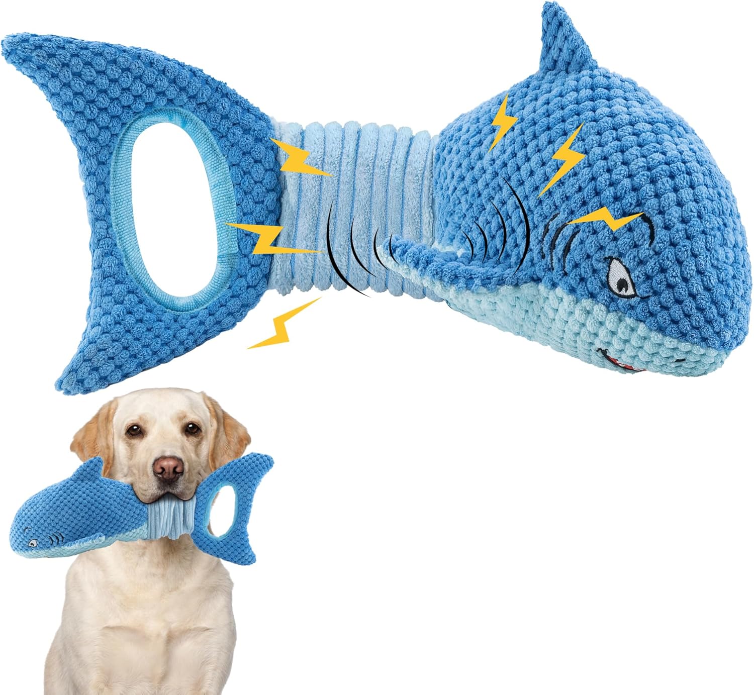 Dailypets Interactive Octopus Dog Plush Toy with Squeaky Crinkle Tug Design