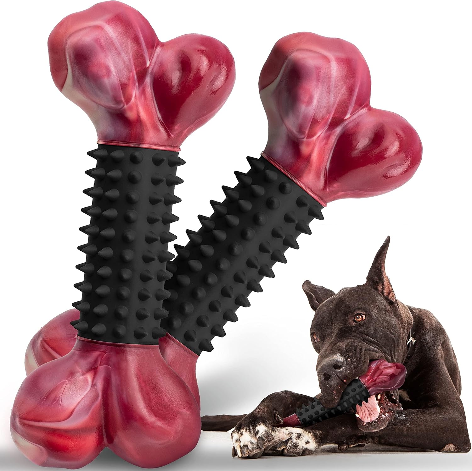 Dailypets Beef Flavored Dog Chew Toy for Medium and Large Dogs with Dual Materials