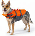 Poupipets Camouflage Dog Life Jacket with Front Float, Rescue Handle and Reflective Trim