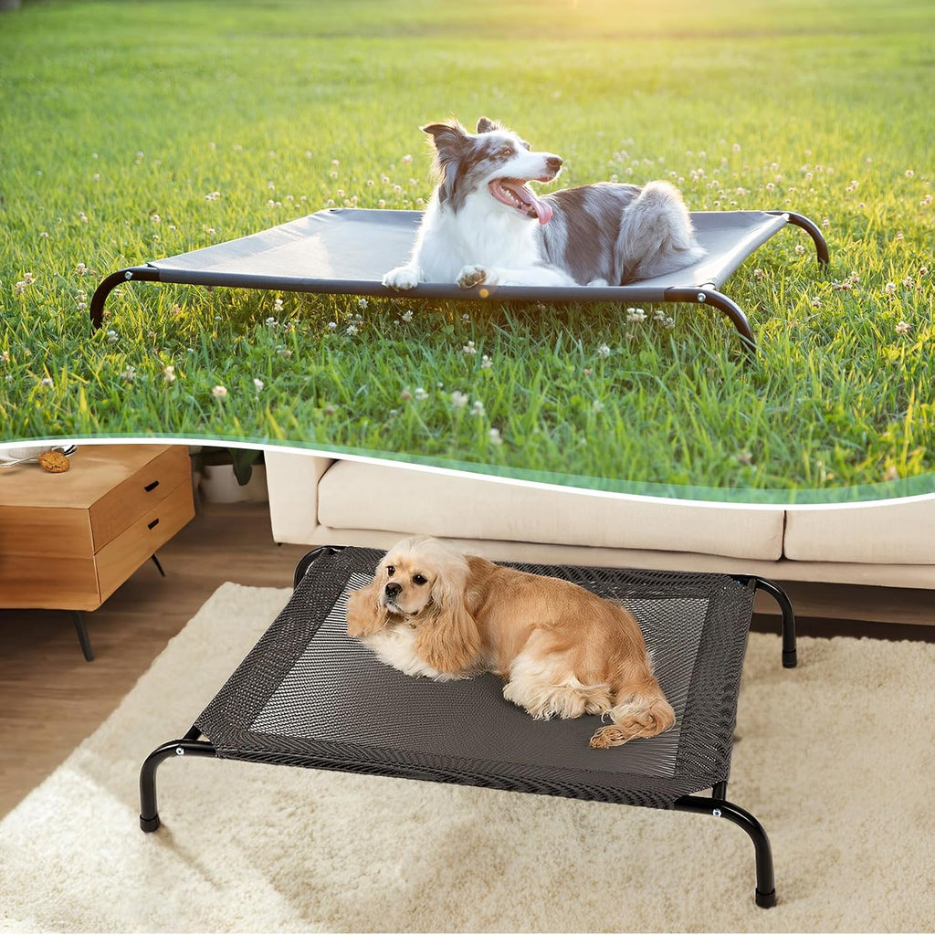 Poupipets Large Dog Hammock Bed with Ventilated Fabric and Stable Steel Frame