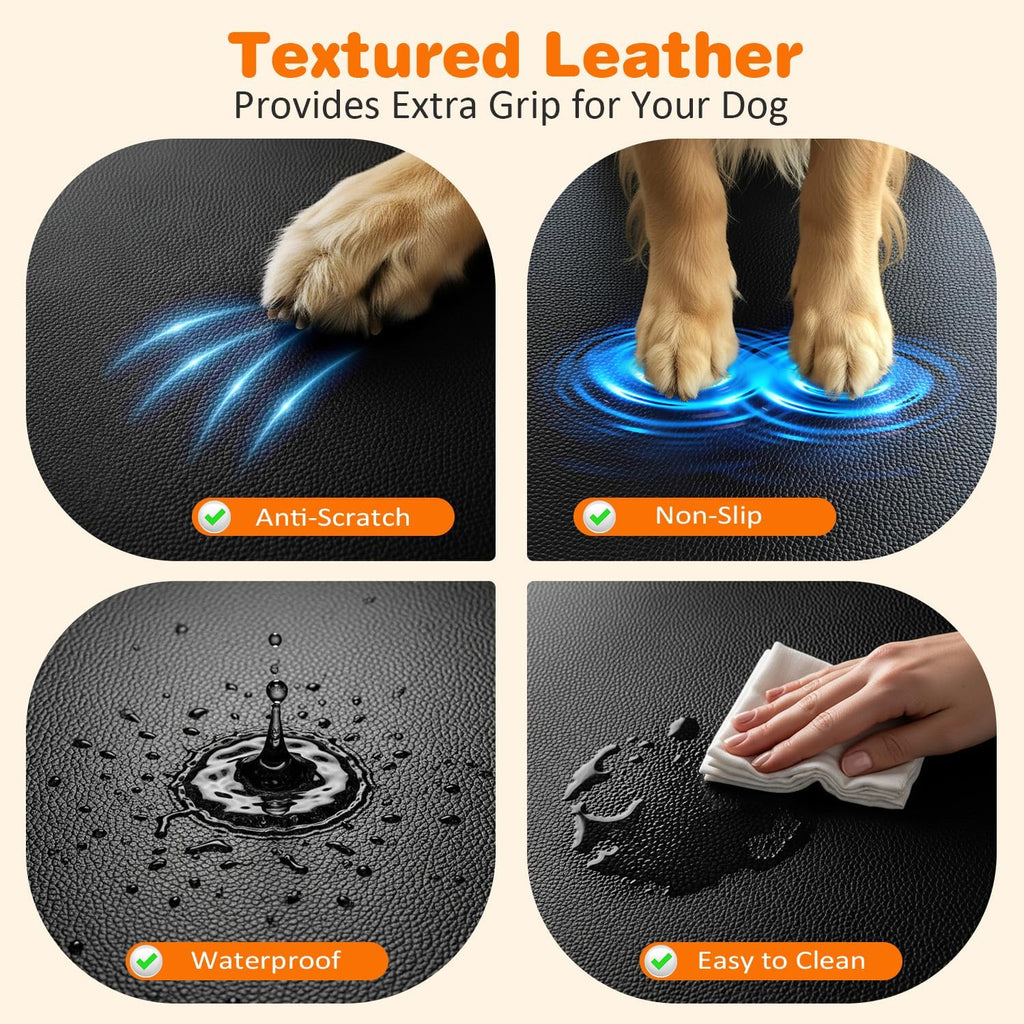 Poupipets Hard Bottom Dog Car Seat Extender with Waterproof PU Leather for Cars, SUVs and Model Y