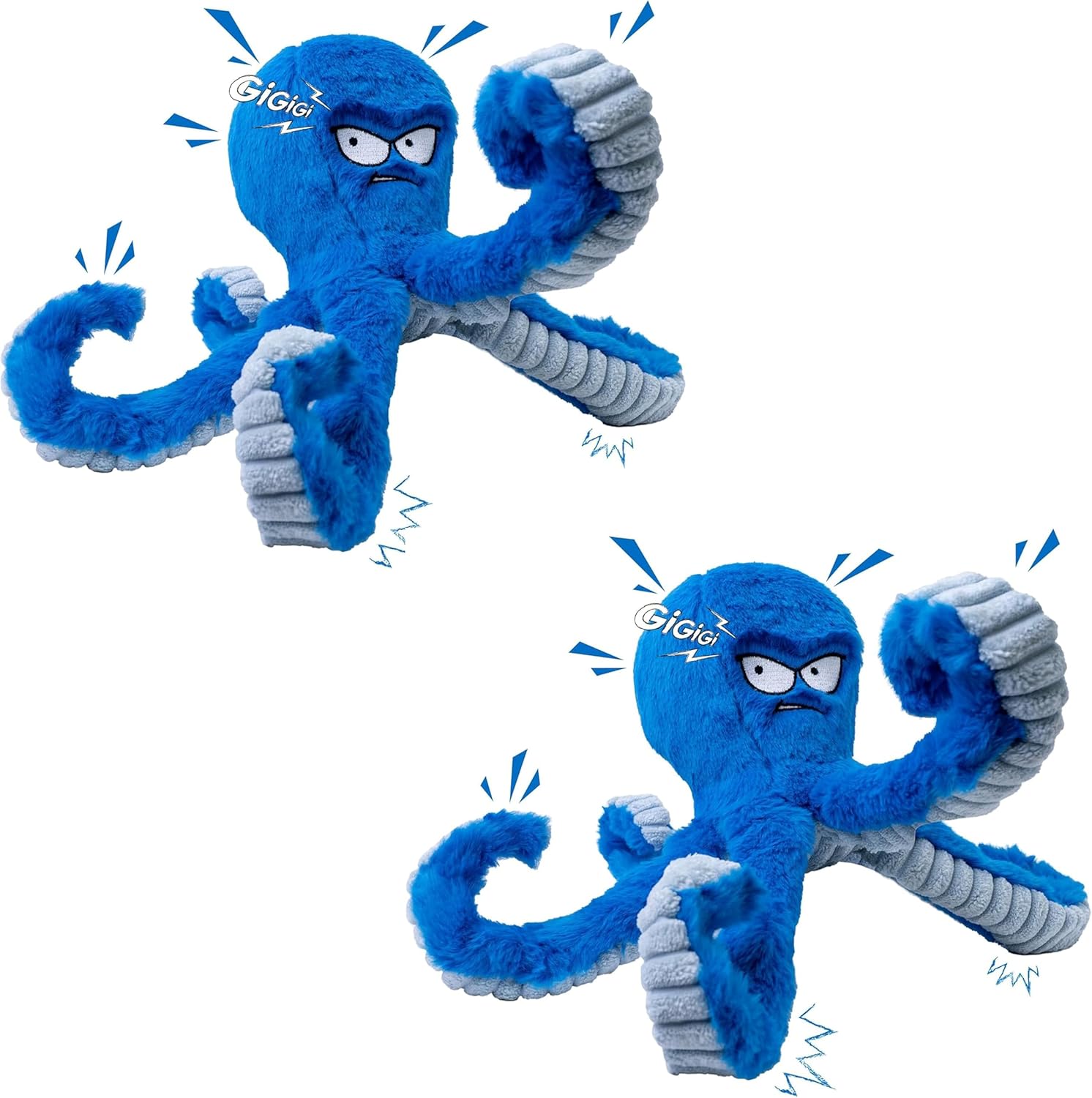 Dailypets Interactive Octopus Dog Plush Toy with Squeaky Crinkle Tug Design