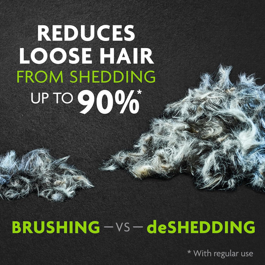 Poupipets Professional Dog Undercoat Deshedding Tool for Large Long-Haired Dogs with Easy Hair Release