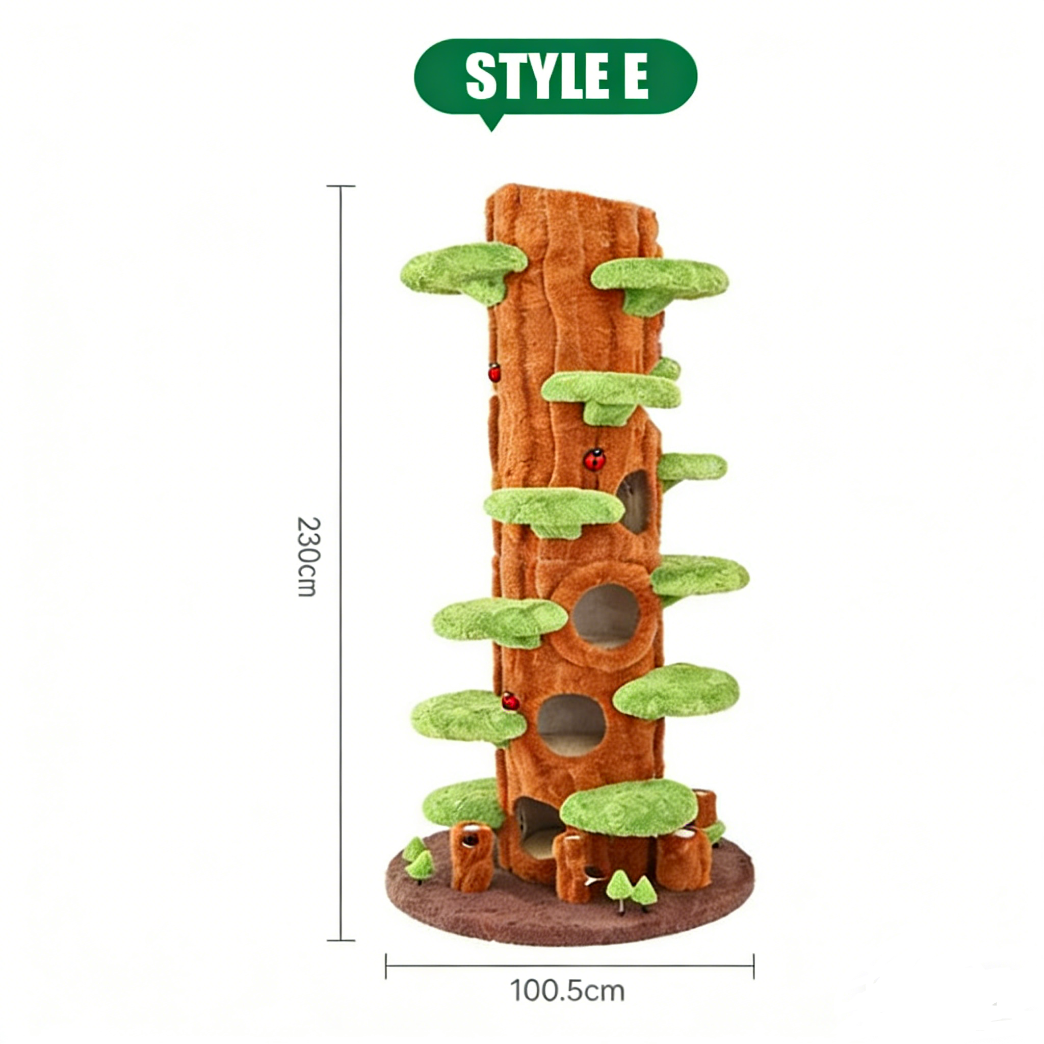 Dailypets Multi-Level Cat Tree with Enclosed Tree Houses for Large and Multiple Cats