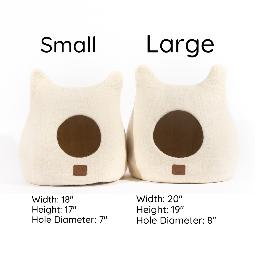 Dailypets Luxury Cat Cave Bed, Wool Hideout for Cozy Indoor Naps