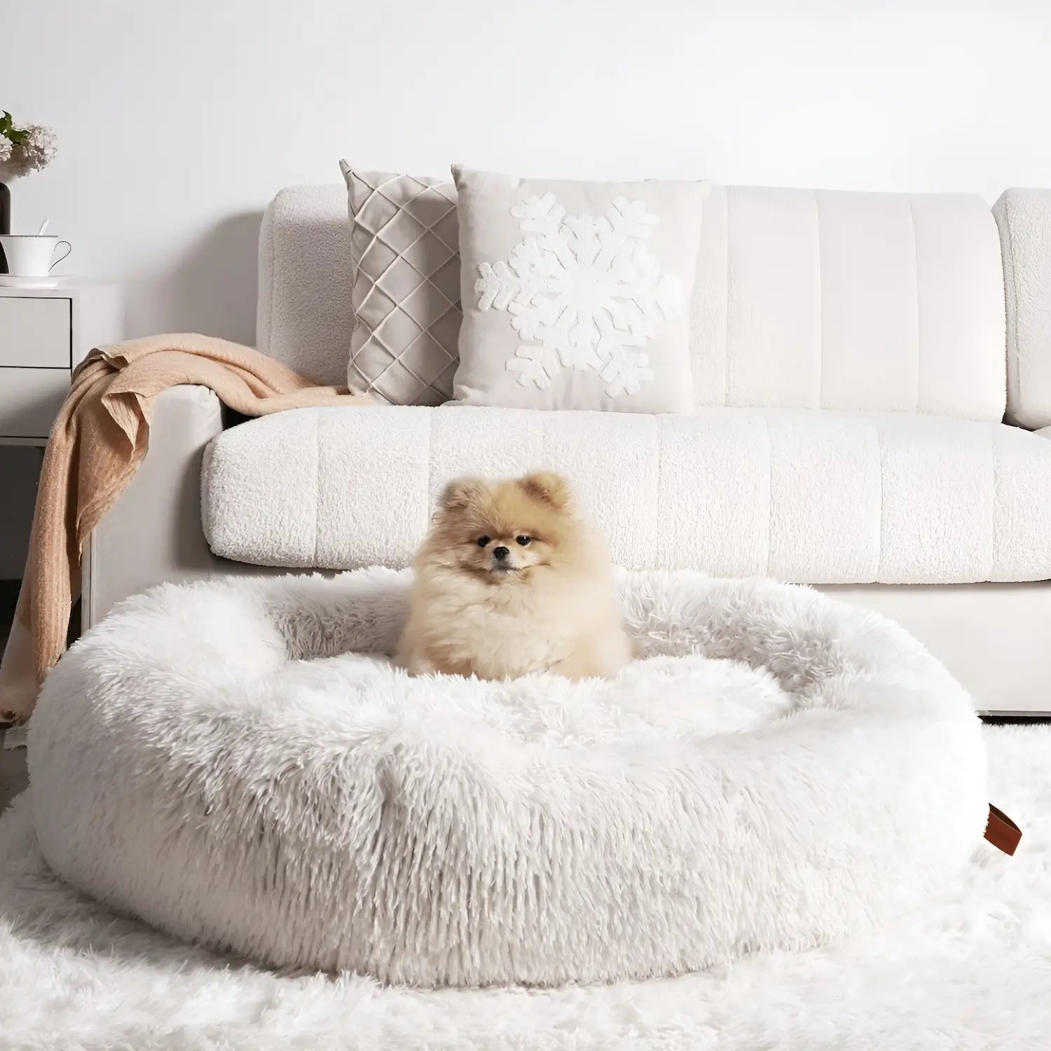 Dailypets Cozy Dog Donut Bed, Fluffy Resting Bed for Small to Large Breeds
