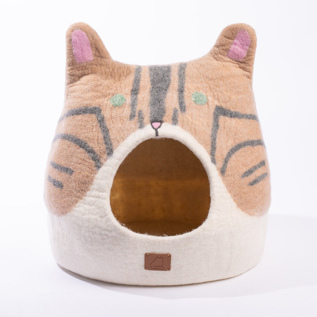 Dailypets Cozy Felted Wool Cat Cave for Kittens and Cats