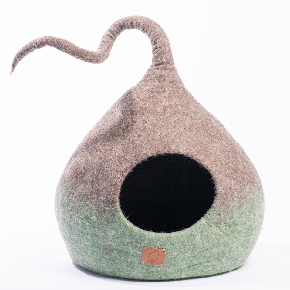 Dailypets Ombre Wool Cat Cave with Sculptural Tail Accent