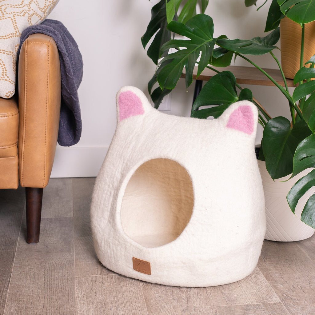 Dailypets Wool Cat Cave with Accent Ears