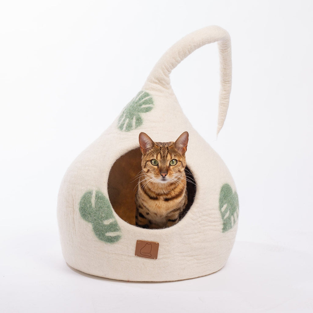 Dailypets Soft Felted Cat Cave Bed for Rest & Enrichment