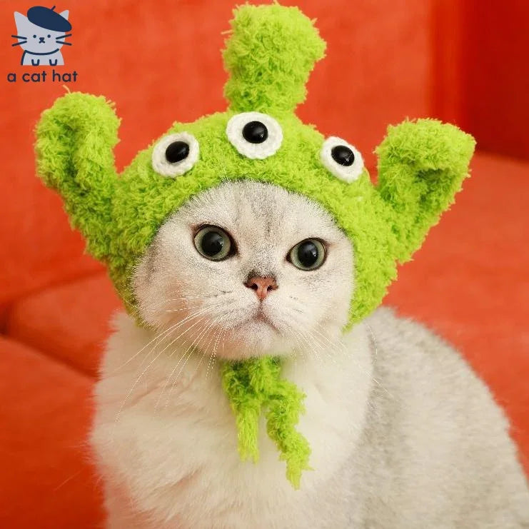 Dailypets Cute Alien Cat Accessory Set for Photo Sessions and Costume Parties