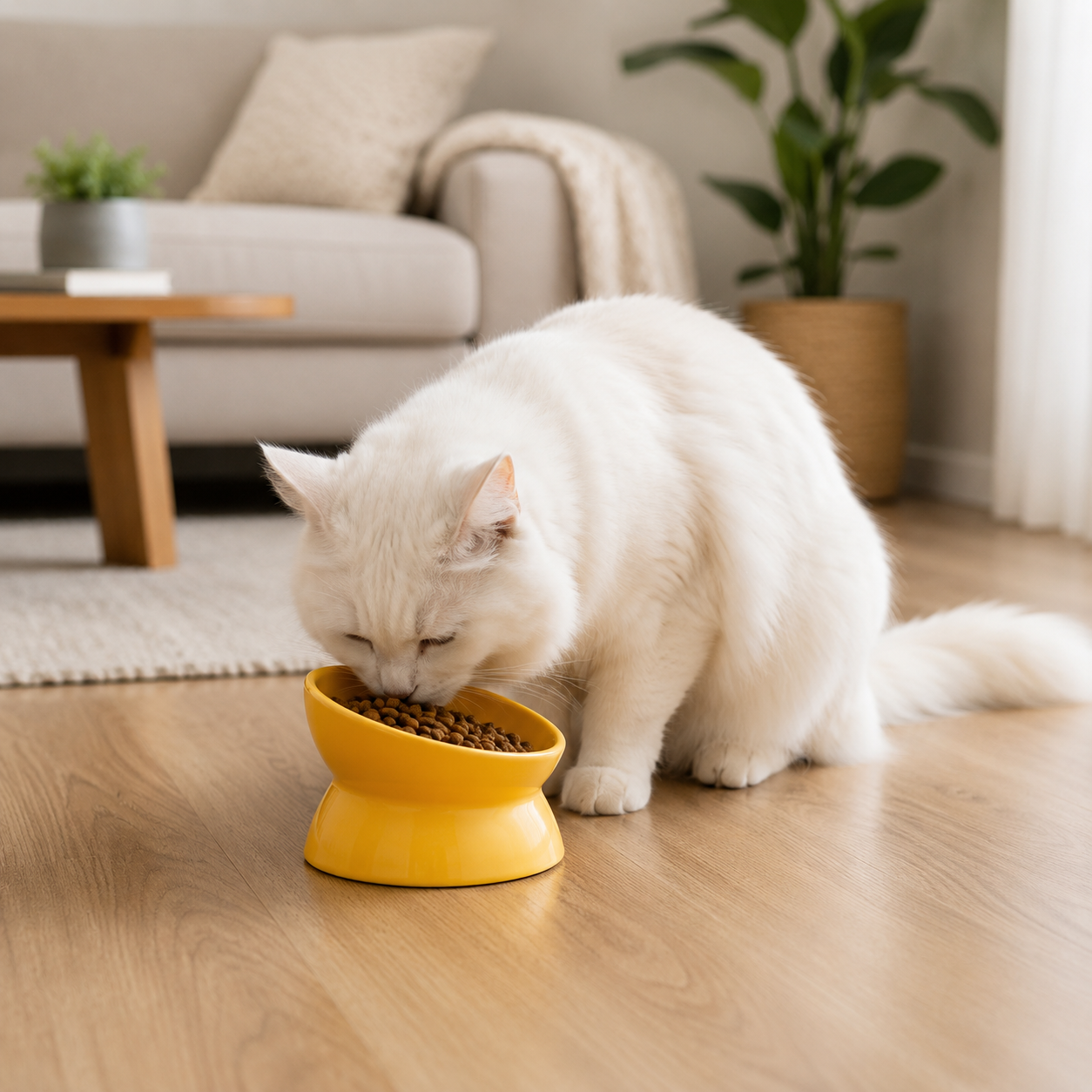 Dailypets Elevated Ceramic Pet Bowl with Angled Stand for Comfortable Everyday Feeding