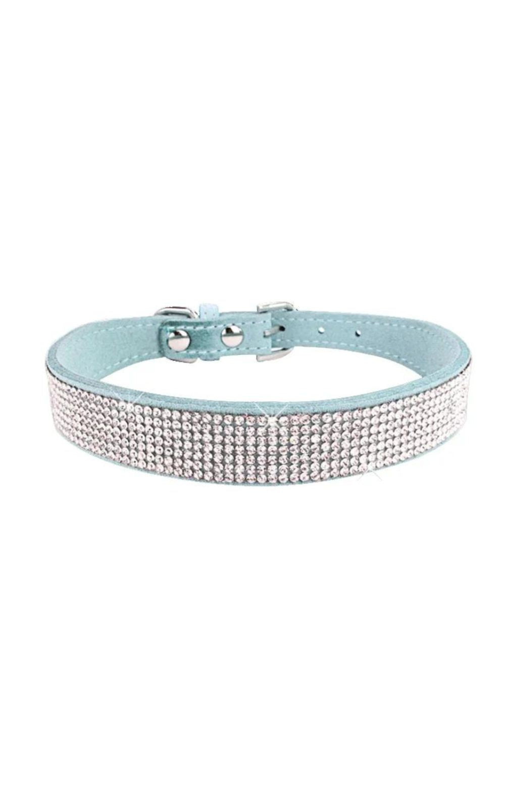 Collier pour chat en cristal de fibre de daim paillettes et strass