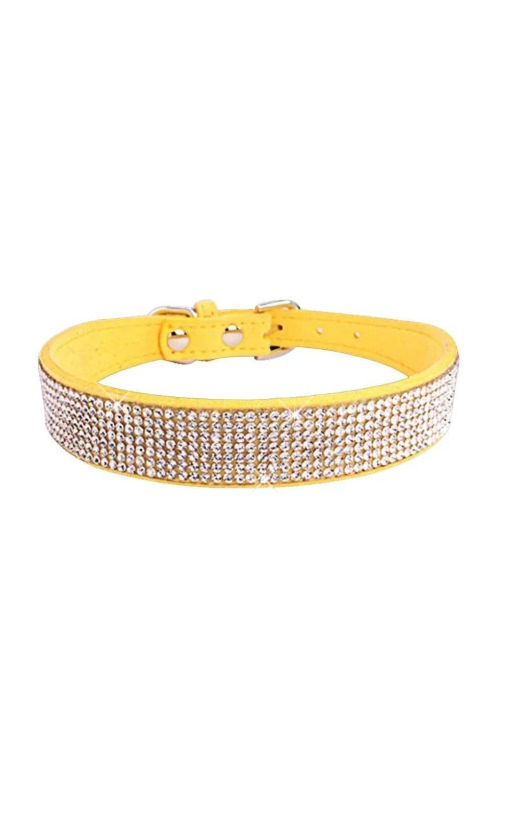 Collier pour chat en cristal de fibre de daim paillettes et strass