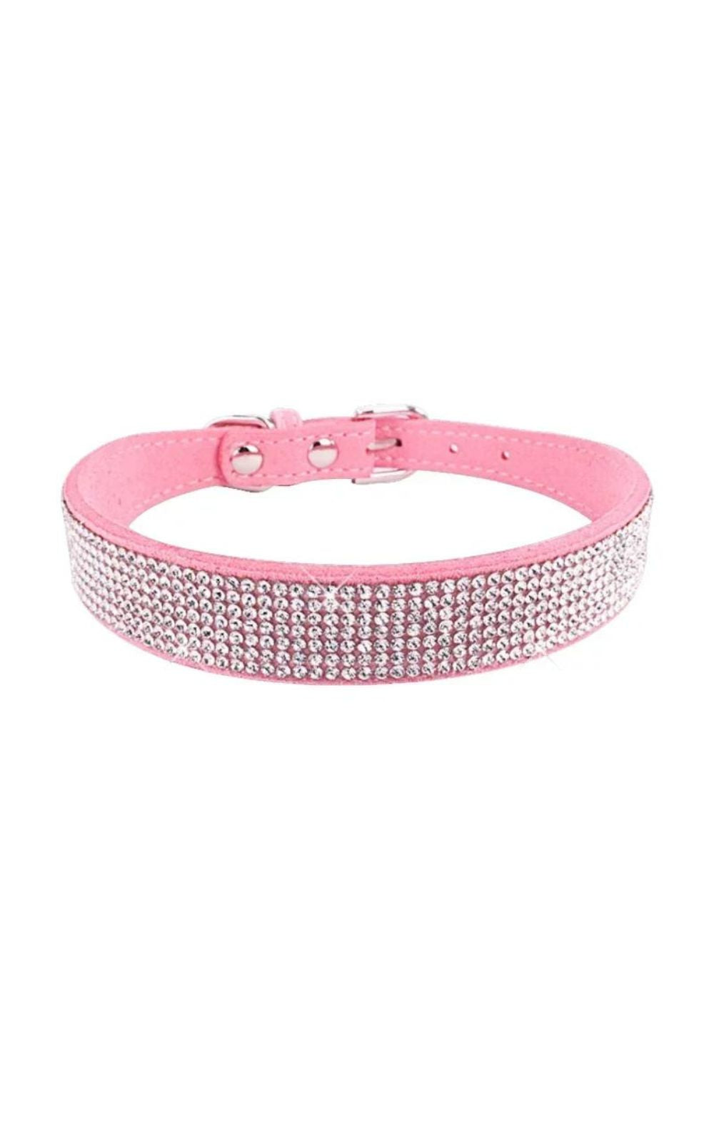 Collier pour chat en cristal de fibre de daim paillettes et strass