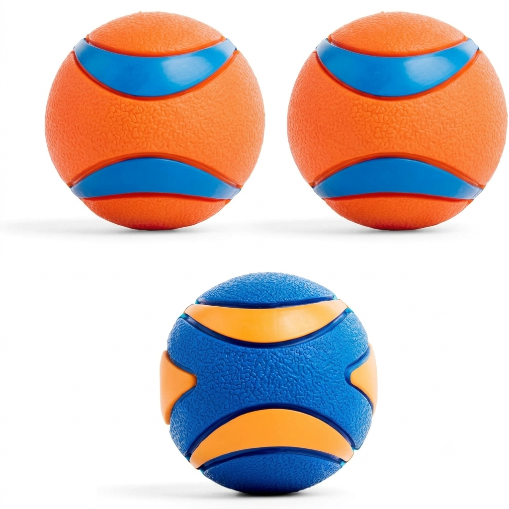 Dailypets Durable Rubber Fetch Ball Set for Dogs with High Bounce Floating Design