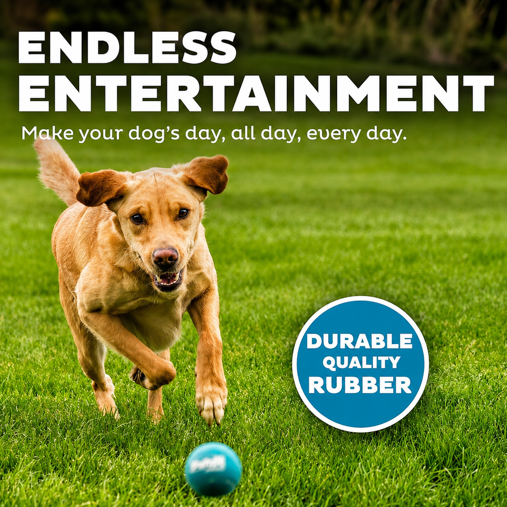 Dailypets High Bounce Squeaky Dog Balls 4 Pack for Medium Dogs Indoor Outdoor Play