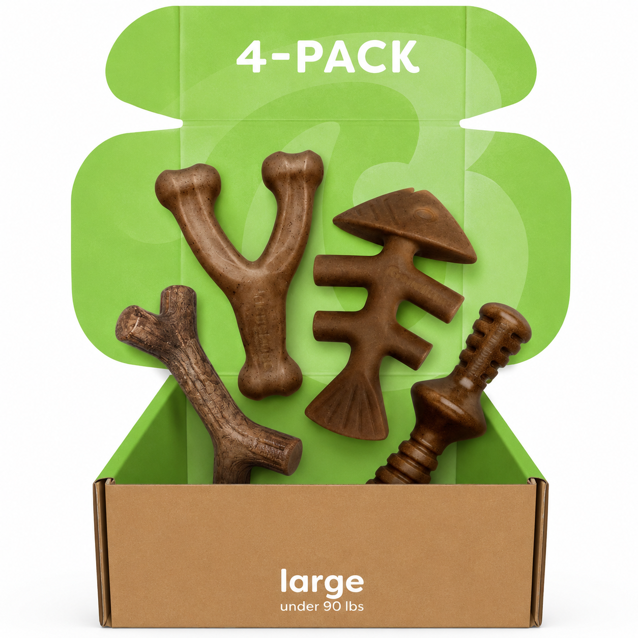 Dailypets Durable Dog Chew Toy Set for Medium Dogs with Four Long Lasting Bones