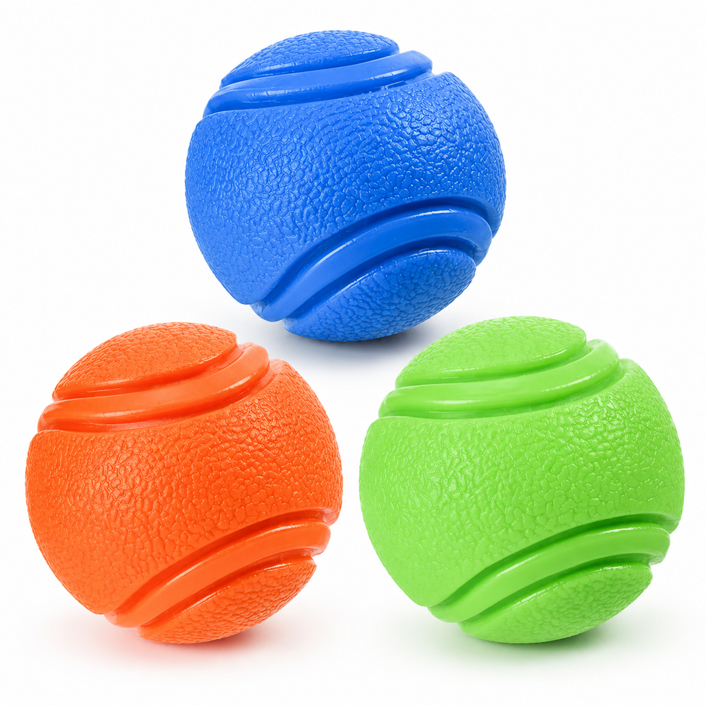 Dailypets Durable Rubber Dog Ball for Fetch, Chewing & Teeth Cleaning