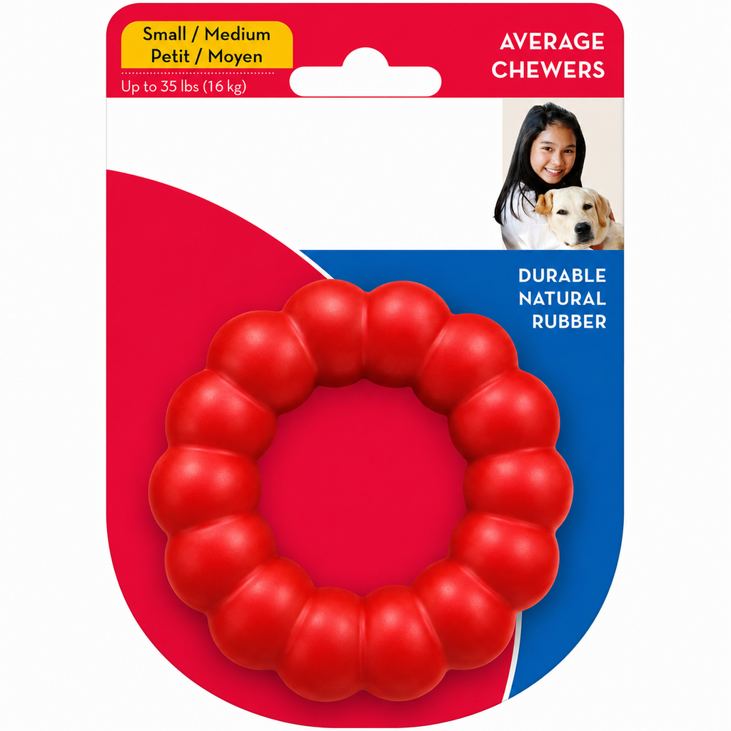 Dailypets Natural Rubber Dog Chew Ring Toy for Small and Medium Dogs Daily Play