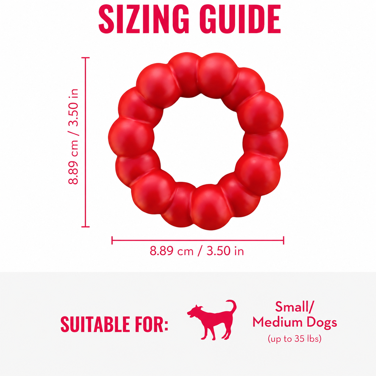 Dailypets Natural Rubber Dog Chew Ring Toy for Small and Medium Dogs Daily Play