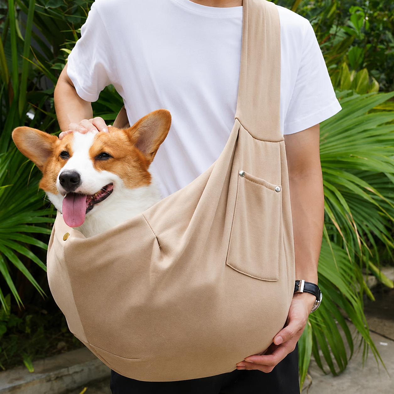 Dailypets Breathable Pet Sling Carrier with Storage Pocket for Small Pets on the Go